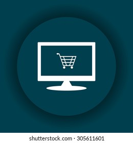 put in shopping cart. icon. vector design