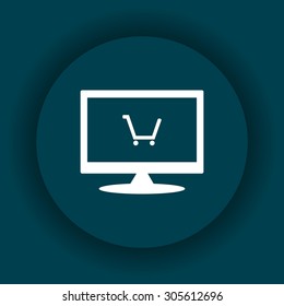 put in shopping cart. icon. vector design