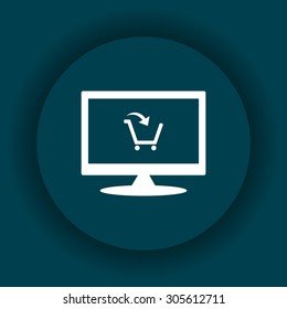 put in shopping cart. icon. vector design