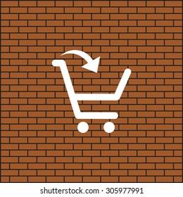 put in shopping cart. icon. vector design