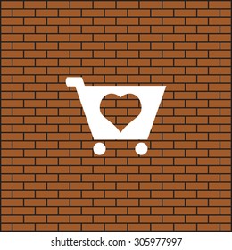 put in shopping cart. icon. vector design