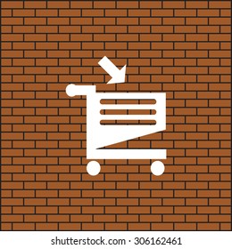 put in shopping cart. icon. vector design