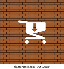 put in shopping cart. icon. vector design