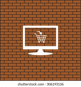 put in shopping cart. icon. vector design