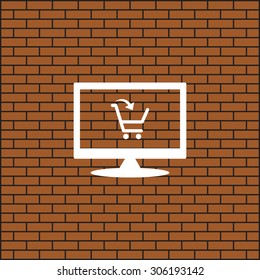put in shopping cart. icon. vector design