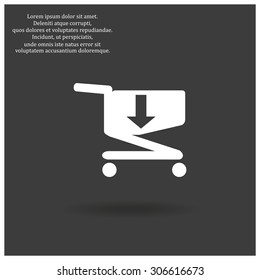 put in shopping cart. icon. vector design