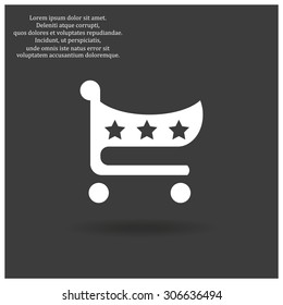 put in shopping cart. icon. vector design