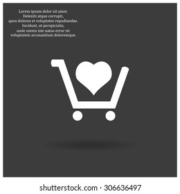 put in shopping cart. icon. vector design