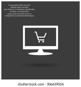 put in shopping cart. icon. vector design