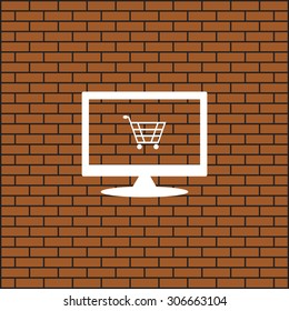 put in shopping cart. icon. vector design