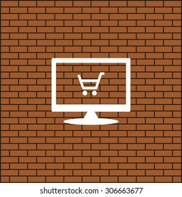 put in shopping cart. icon. vector design