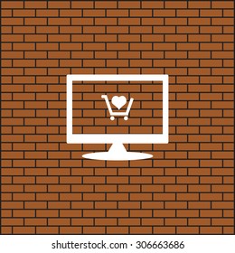 put in shopping cart. icon. vector design