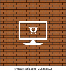 put in shopping cart. icon. vector design
