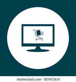 put in shopping cart. icon. vector design