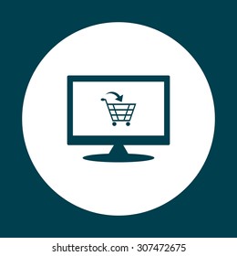 put in shopping cart. icon. vector design