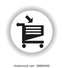 put in shopping cart. icon. vector design