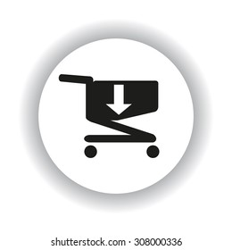 put in shopping cart. icon. vector design