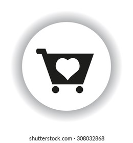 put in shopping cart. icon. vector design