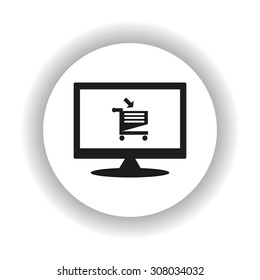 put in shopping cart. icon. vector design