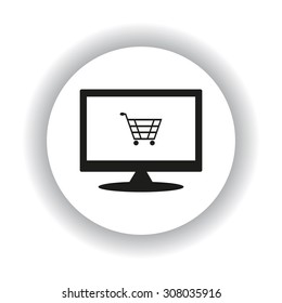 put in shopping cart. icon. vector design