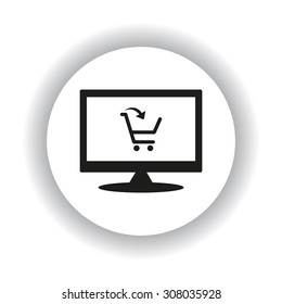 put in shopping cart. icon. vector design