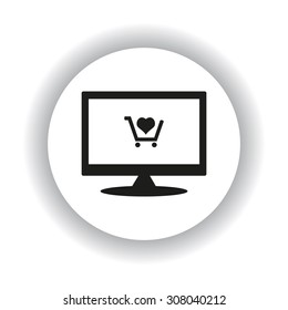 put in shopping cart. icon. vector design