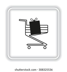 put in shopping cart. icon. vector design