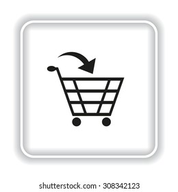 put in shopping cart. icon. vector design