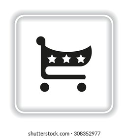 put in shopping cart. icon. vector design
