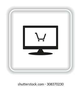 put in shopping cart. icon. vector design