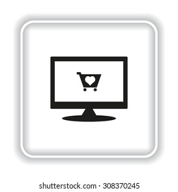 put in shopping cart. icon. vector design