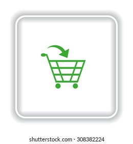 put in shopping cart. icon. vector design
