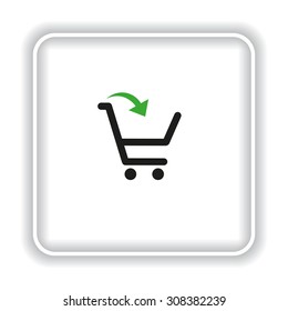 put in shopping cart. icon. vector design