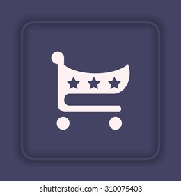 put in shopping cart. icon. vector design