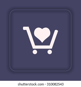 put in shopping cart. icon. vector design