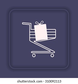 put in shopping cart. icon. vector design
