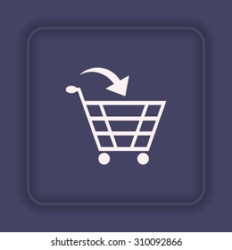put in shopping cart. icon. vector design