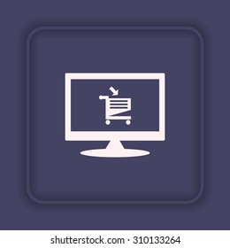 put in shopping cart. icon. vector design