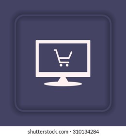 put in shopping cart. icon. vector design