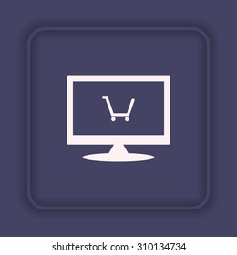 put in shopping cart. icon. vector design