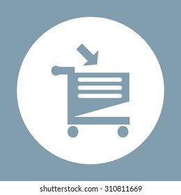 put in shopping cart. icon. vector design