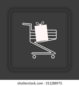 put in shopping cart. icon. vector design