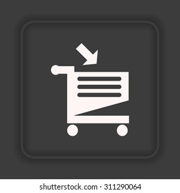 put in shopping cart. icon. vector design