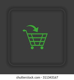 put in shopping cart. icon. vector design