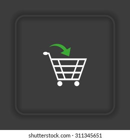 put in shopping cart. icon. vector design