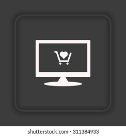 put in shopping cart. icon. vector design