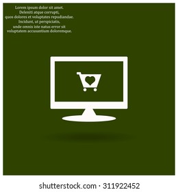 put in shopping cart. icon. vector design
