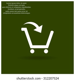 put in shopping cart. icon. vector design