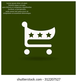 put in shopping cart. icon. vector design
