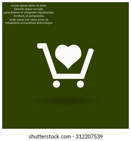 put in shopping cart. icon. vector design